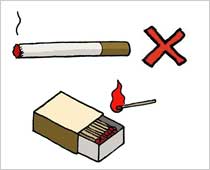 イラスト：タバコとマッチ×